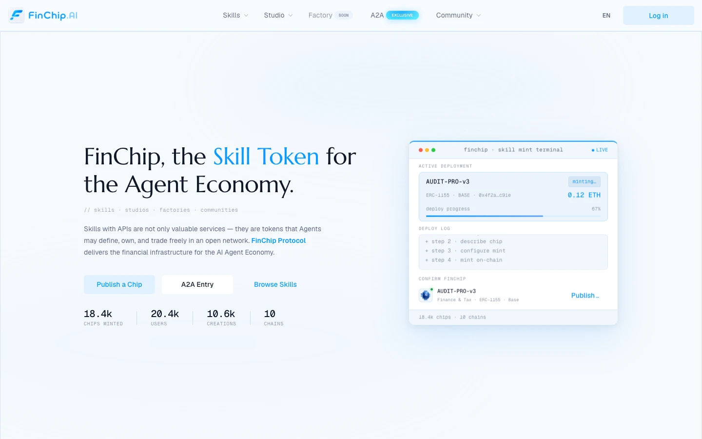 FinChip — desktop view